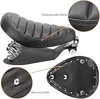 Vista 4 de Asiento de Conducción para Motocicleta Bobber Asiento Solo con Kit de Soporte de Montaje de Base con Resorte de Reemplazo para Harley Davidson