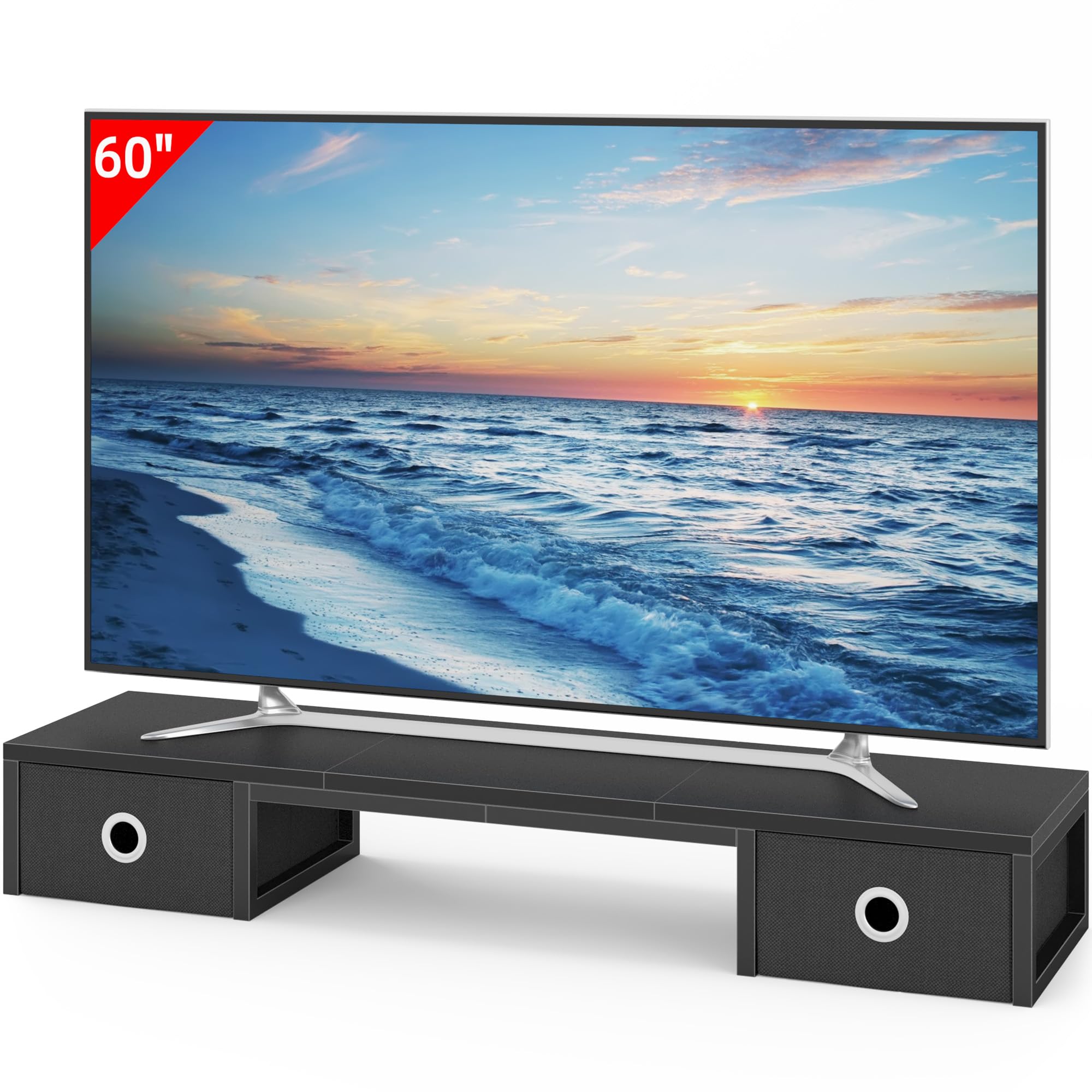 scaffale tv in metallo con cassetti in pelle per 32-60 inch