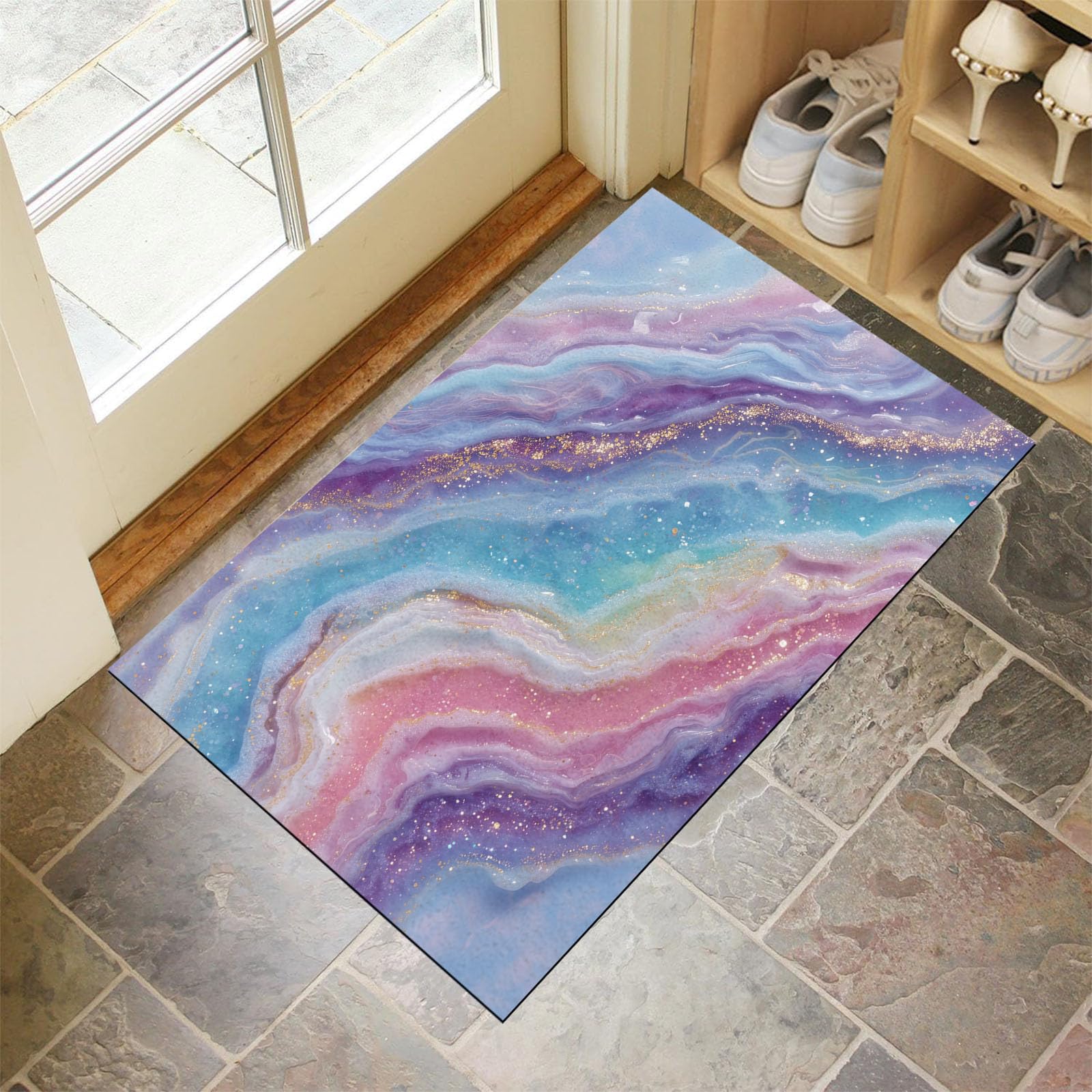 Tapis de sol absorbant antidérapant tourbillon de marbre
