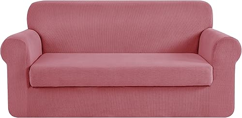 Miniatura 79 de CHUN YI Fundas de sofá de 7 piezas, fundas de sofá lavables, funda elástica para sofá de 3 cojines con respaldo y fundas de cojín separadas, Azul