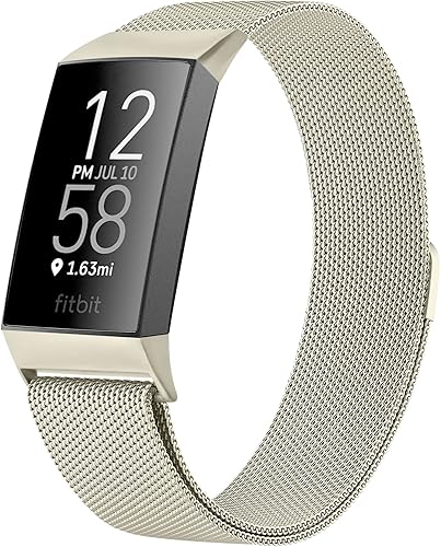 Vancle Bandas de metal para Fitbit Charge 3 BandFitbit Charge 4 Band para mujeres y hombres, malla de acero inoxidable transpirable pulsera con