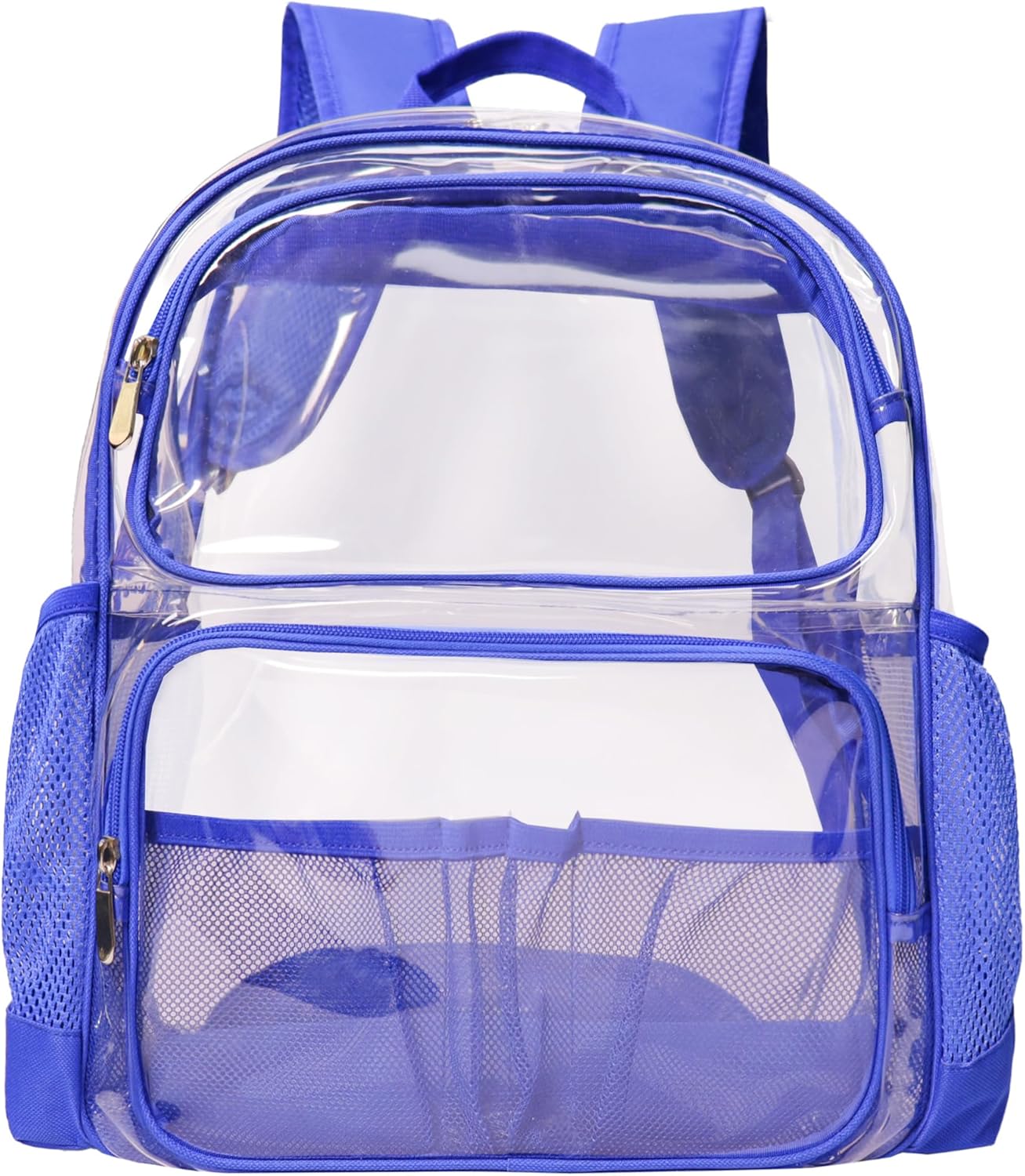 GiMiUiTo Clear Backpack Heavy Duty,17'' Transparent Bag See Through Backpack for College Work Travel Security,Blue