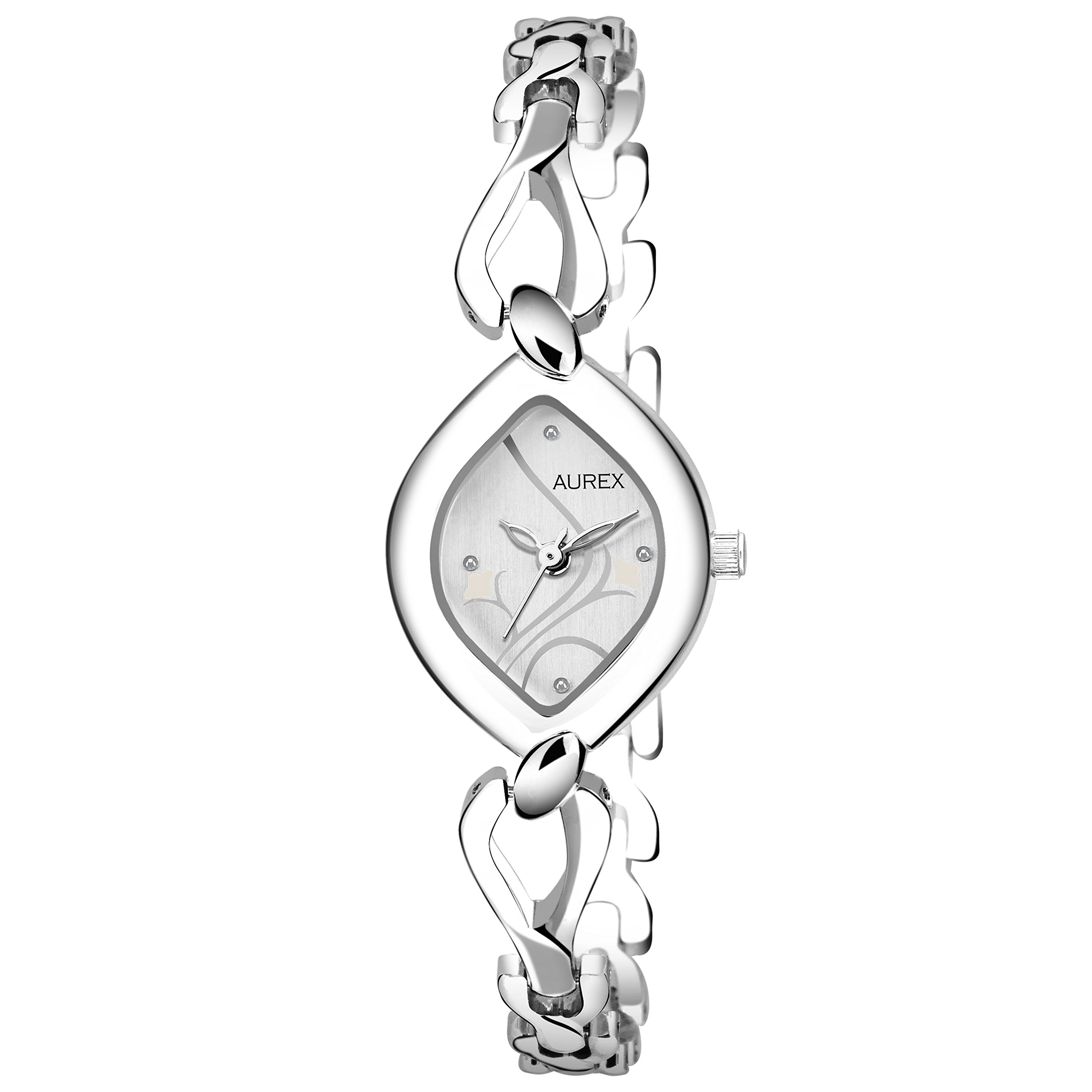 AUREXAwesome Analogue Women's Watch (White Dial Silver Colored Strap)