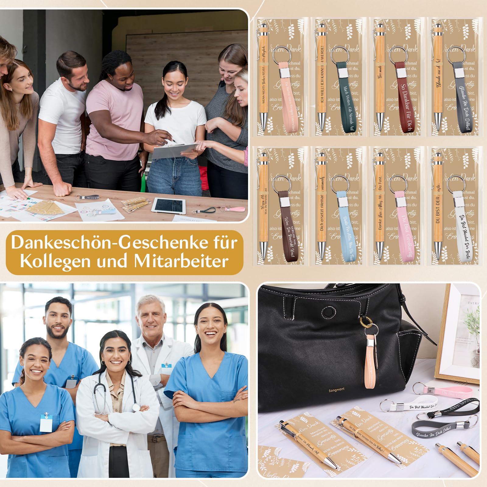 30 Sets Motivation Geschenk mit Inspirierender Kugelschreiber Silikon Schlüsselanhänger und Motivationskarten Dankeschön Geschenke Abschiedsgeschenk für Kollegen Mitarbeiter Team Lehrer Schüler