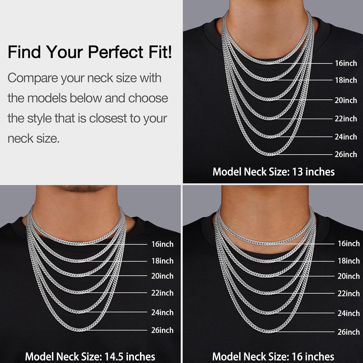 18K Real Gold Plated Over 925 Sterling Silver Chain for Men, 4mm Miami Mens Cuban Link Chain Necklace, Hip-Hop & Cool Men's Chain Necklace, 16/18/20/22/24/26 Inch - Image 4