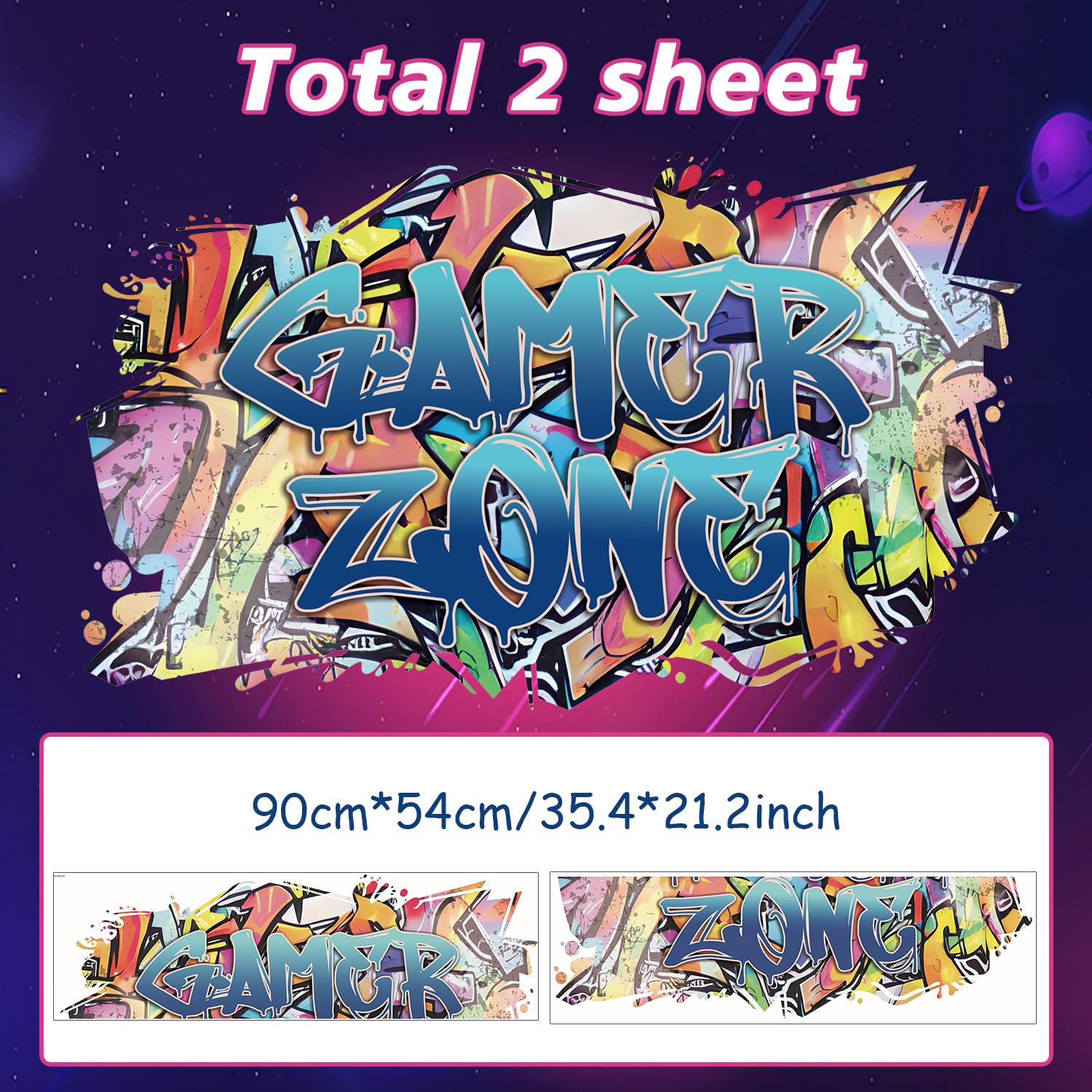 Autocollant Murial Gamer 3D ANHUIB - 28x28cm, Vinyle, Déco Chambre Adolescent, Multicolore