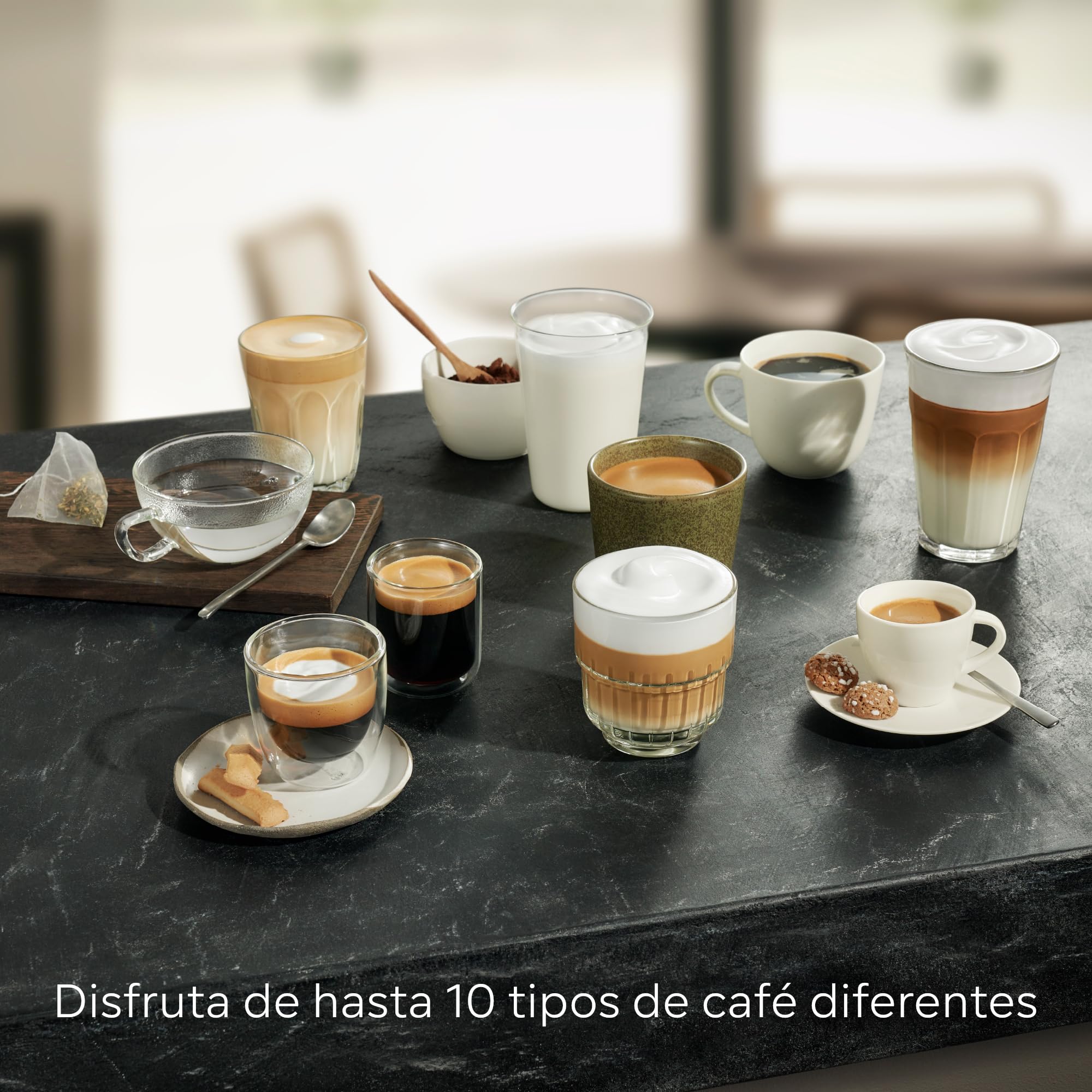 SIEMENS - Cafetera superautomática, EQ500, limpieza autoMilk, Display TFT Touch&Slide, función oneTouch doubleCup, plateado/negro, TQ513R01
