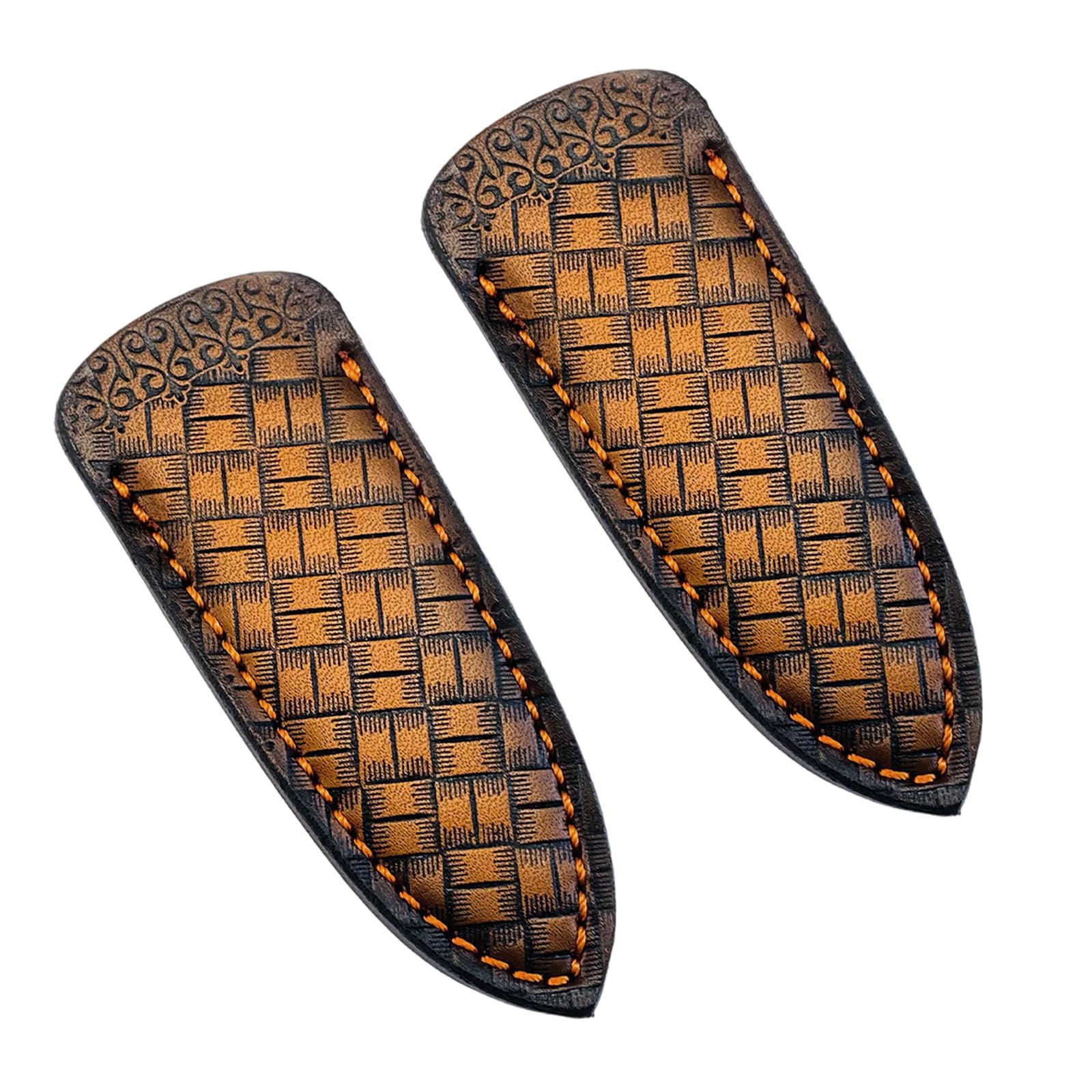Kalttoy 2Pcs Multiple Purpose Leather Case For Tisane Equipment Outdoor Use Additional Artisanal Substance Protective Traditional Easy Transport Artisanal Leather Case