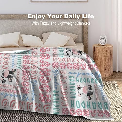 Miniatura 10 de Artsadd Regalos personalizados de dinosaurios para niños, manta de bebé personalizada con nombre, manta de vellón personalizada de dinosaurio para