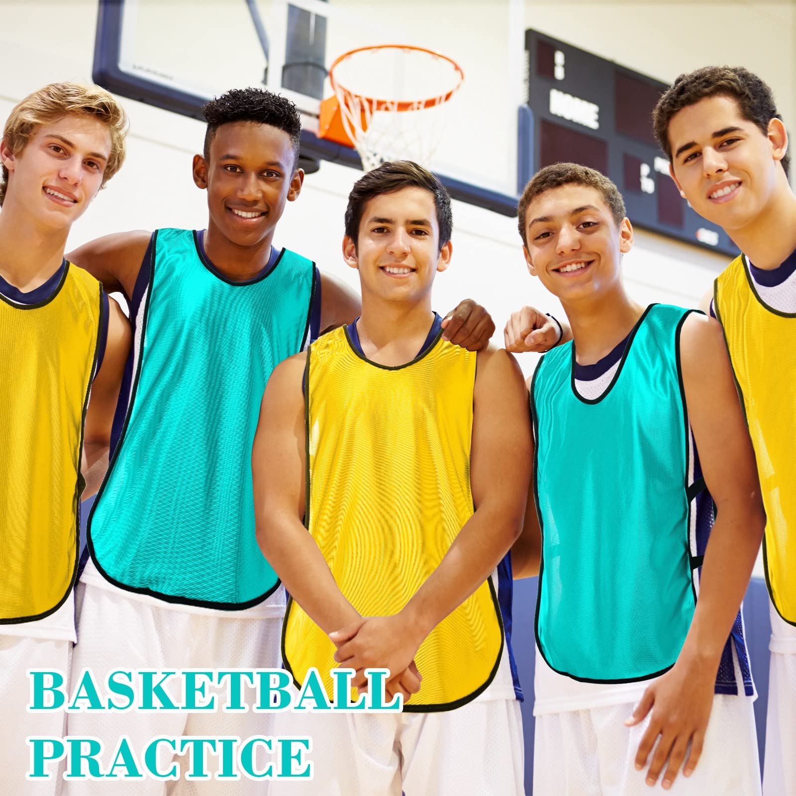 Geyoga 24 Pcs Kids Pinnies Scrimmage Vest Soccer Pinnies Football Youth Jersey Sport Team Vest Basketball Bib for School Boy