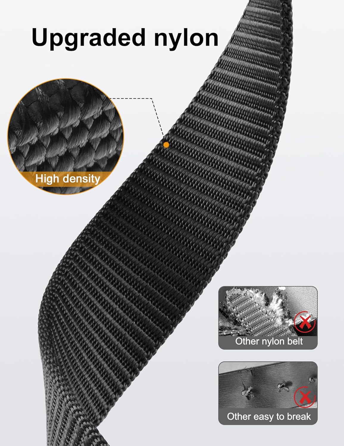 JUKMO Men's 1.5" Ratchet Belt - No Hole Adjustable Pin-Look Buckle for Jeans & Chinos | Trim-to-Fit Nylon Webbing - Image 3