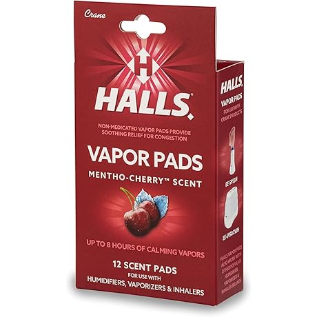 Crane Halls Menthol-Cherry Vapor Pads for Enhanced Sinus Relief