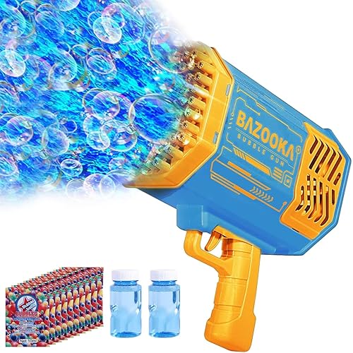 Bubble Machine Gun Kids Toys, 69 Holes Bubble Gun with Colorful Lights and Thousands Bubbles, Party Favors Christmas Gifts for Girl Boy