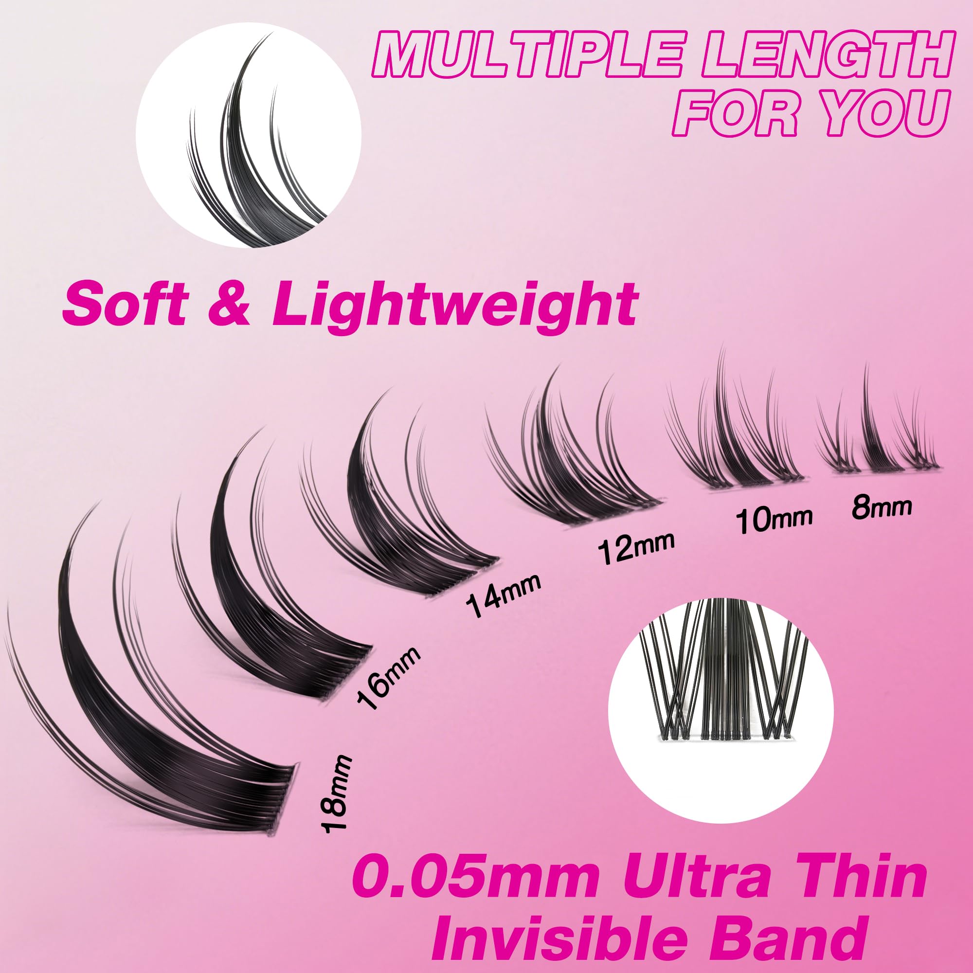 VEYESBEAUTY Ciglia Finte Kit Laminazione Ciglia Kit Newbie's Five-Second Extension Ciglia Finte Ciuffetti Kit Lash Extension Kit Con Bond e Dispositivo Di Rimozione (Manga kit, 8-18mm)
