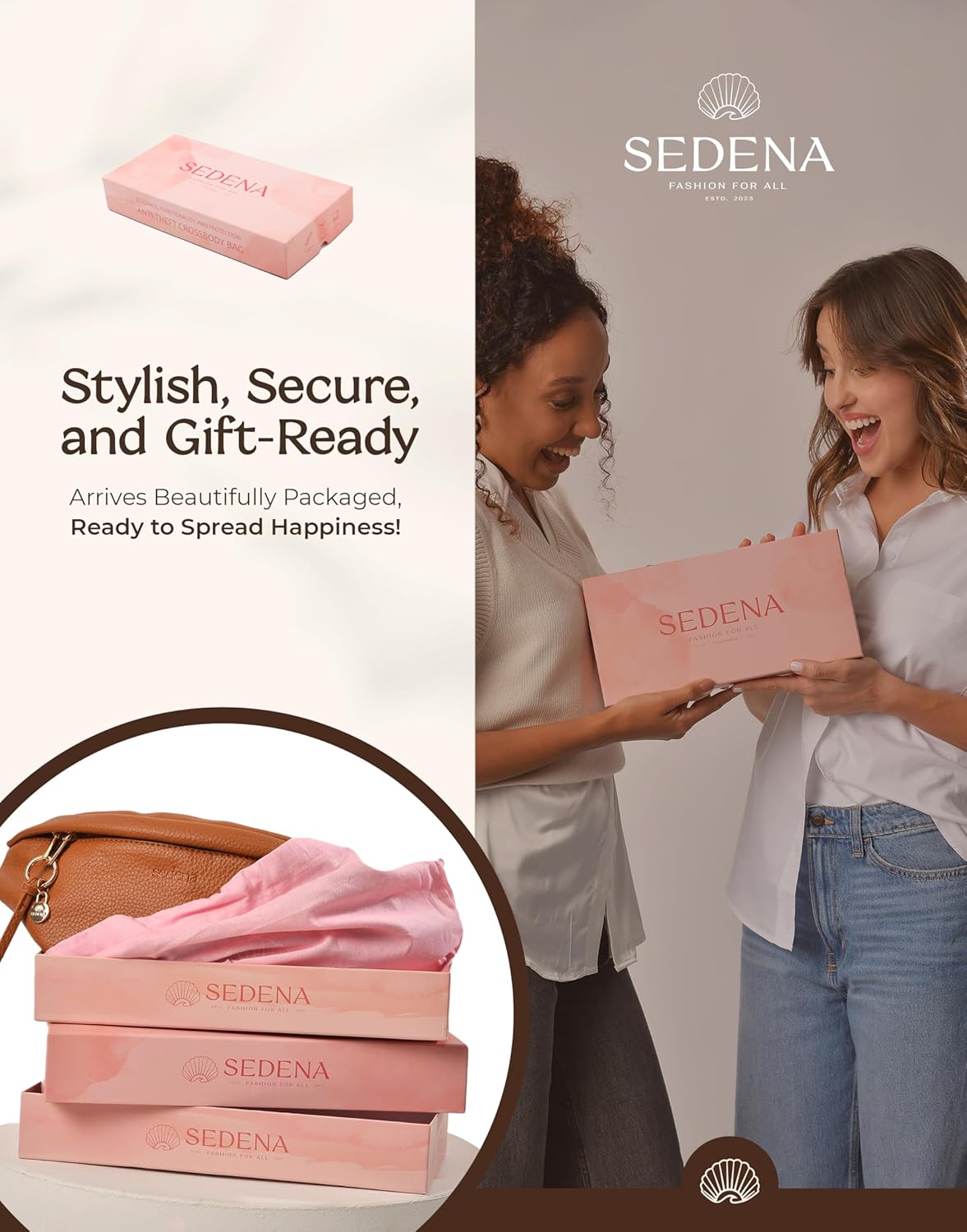 Anti Pickpocket Bag - RFID Crossbody Bag for Travel, Adjustable Strap Multiple Compartments Anti Theft Crossbody Bags for Women Vegan Travel Size Essentials Crossbody Bags for Women Large Size - Image 9