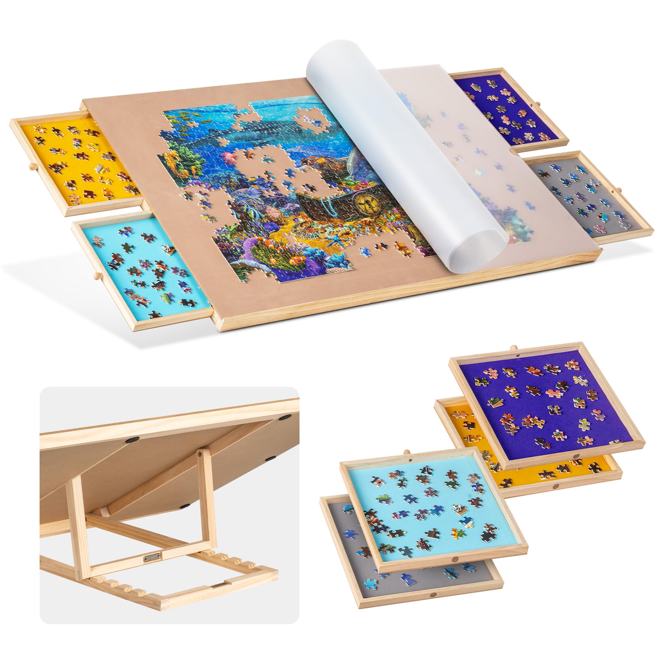 Amazon.com: Becko US 1500-Pc Tilting Puzzle Board with 4 Colorful