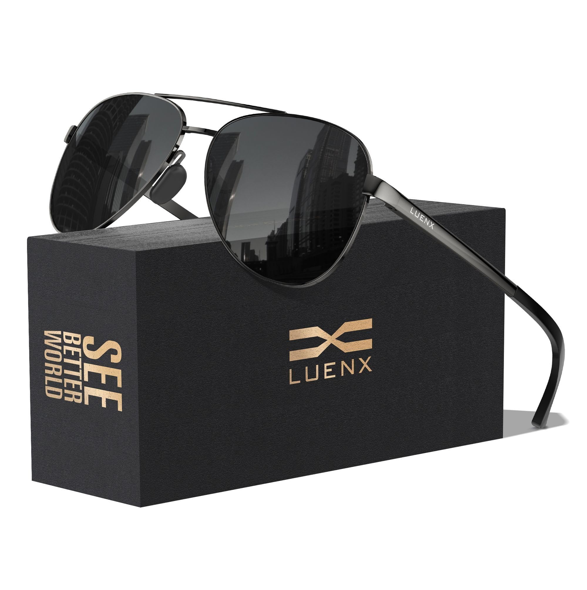 Aviator Sunglasses for Men Women Polarized - UV400 Protection, Stylish Shades, Driving, Outdoor Activities