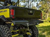 Vista 5 de SuperATV Sheet Metal Rear Bumper For Can Am Defender HD 5/8/10/MAX, Thick Steel Plating, 2 D-Ring Shackles, Built-In Winch Mount Pre-Fit For