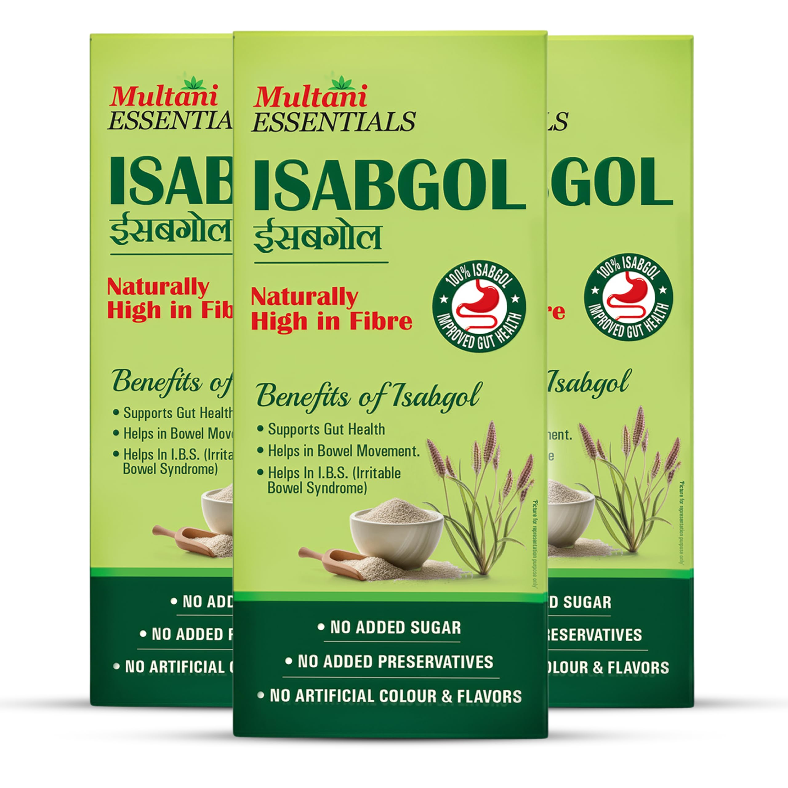 Multani Essentials Isabgol | Psyllium Husk Powder | Gut Health And Irritable Bowel Syndrome | Chemical Free | No Added Sugar Or Artificial Flavour | 100% Isabgol | Bowel Movement | Digestion | 100 gm (Pack of 3)-image-43