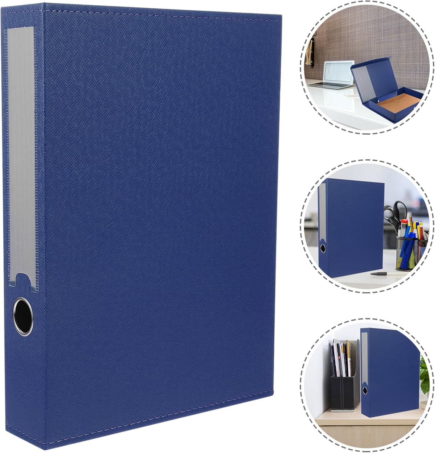 Veemoon Leather A4 File Organizer Box Lid Wear-Resistant Desktop Document Storage for Office and Home Convenient Daily Use File Case for Business and Study Accessories