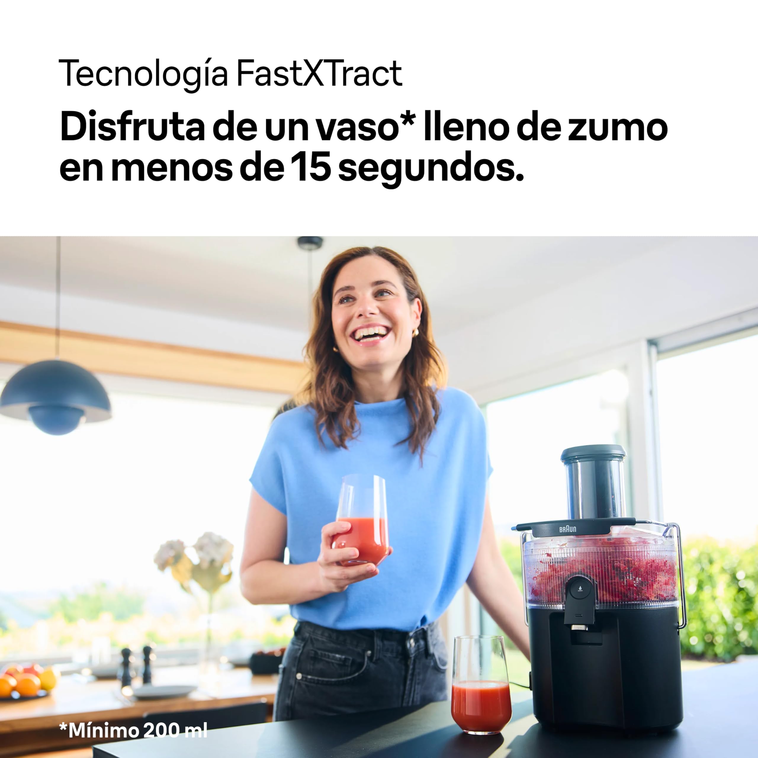 Braun MultiJuice 5 SJ5000, Licuadora Extractor con Tecnología ColdXtract, Boquilla de 75 mm, Recipiente de 1,5 l, Antigoteo, Sistema de Seguridad Cuádruple, Filtro de Acero Inoxidable, 800 W, Negro