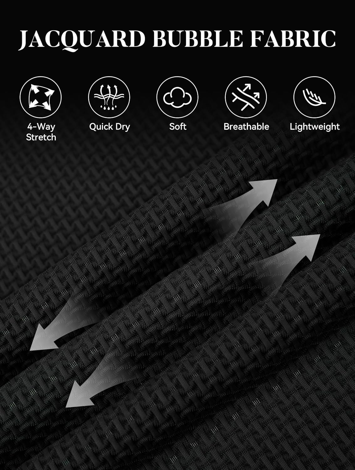 Esabel.C Bubble Men's Polo Shirts Short Sleeve Stretch Casual Jacquard Collared Golf Polo Shirts for Men - Image 3