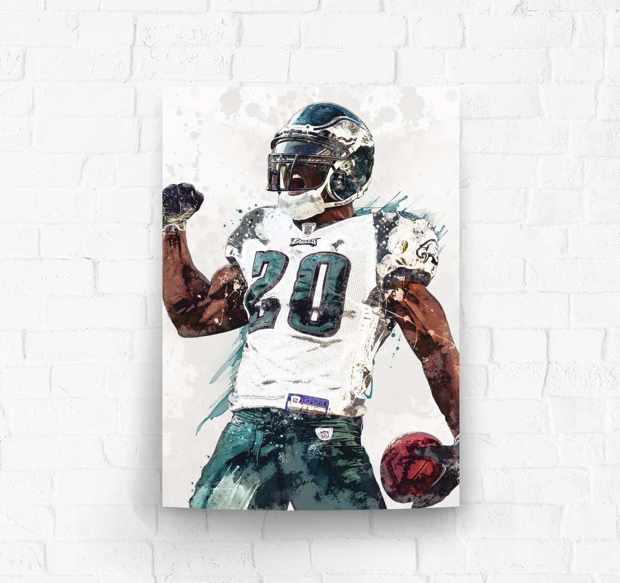 TopShelfPrints Brian Dawkins Philadelphia Eagles Poster/Canvas Print - Football Artwork - Kids Room Wall Decor - Man Cave - Sports Decor - Birthday Gift Idea