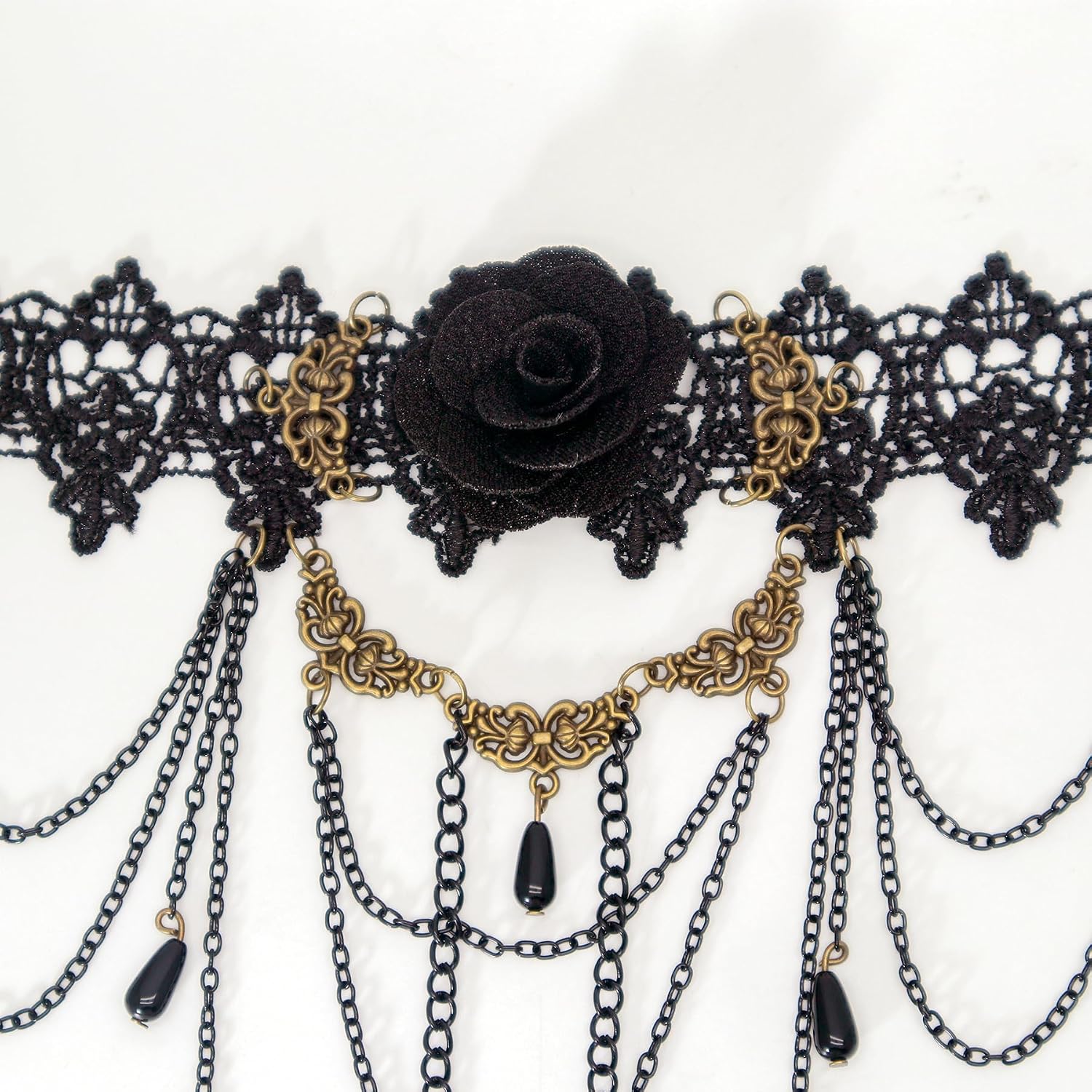 Non Piercing Body Chain Lace Choker Necklace for Women,Adjustable Body Chain Gothic Festivel Rave Jewelry