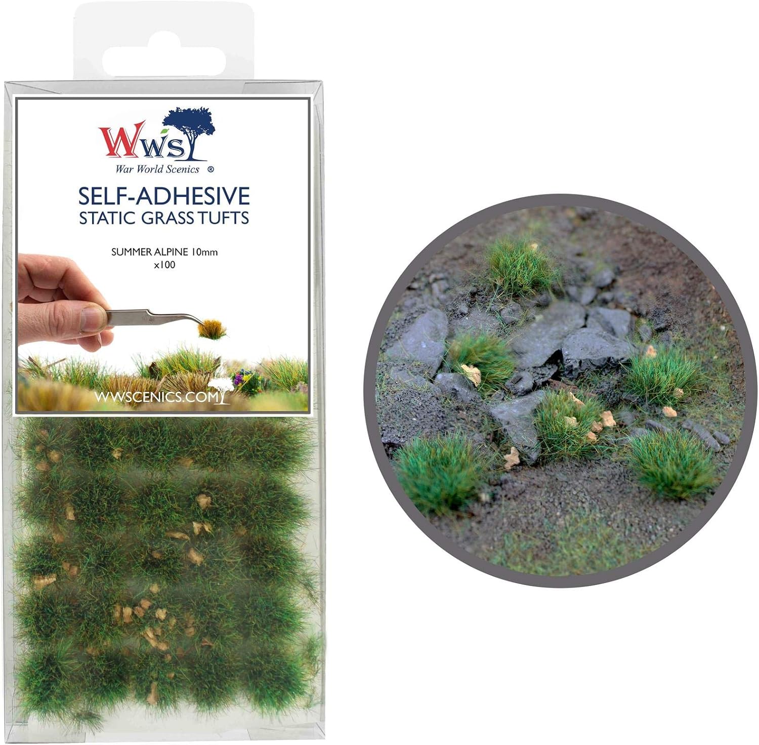 War World Scenics Self Adhesive Static Grass Tufts x 100