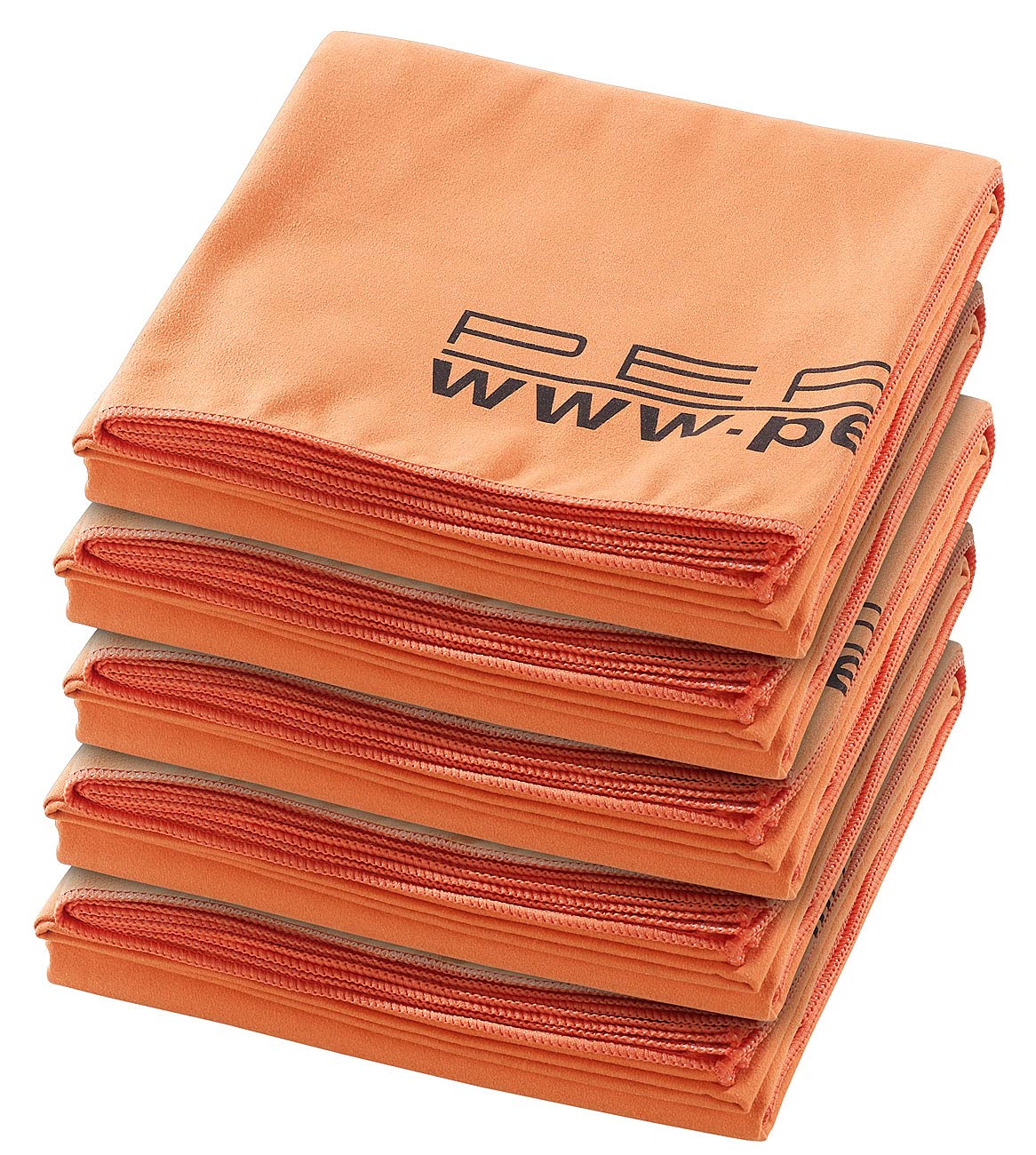 PEARL Microfleece Handtuch: 5er-Set extra-saugfähige Mikrofaser-Badetücher, 180 x 90 cm, orange (Microfaser Handtuch groß, Mikrofasertuch Badetuch, Sauna)
