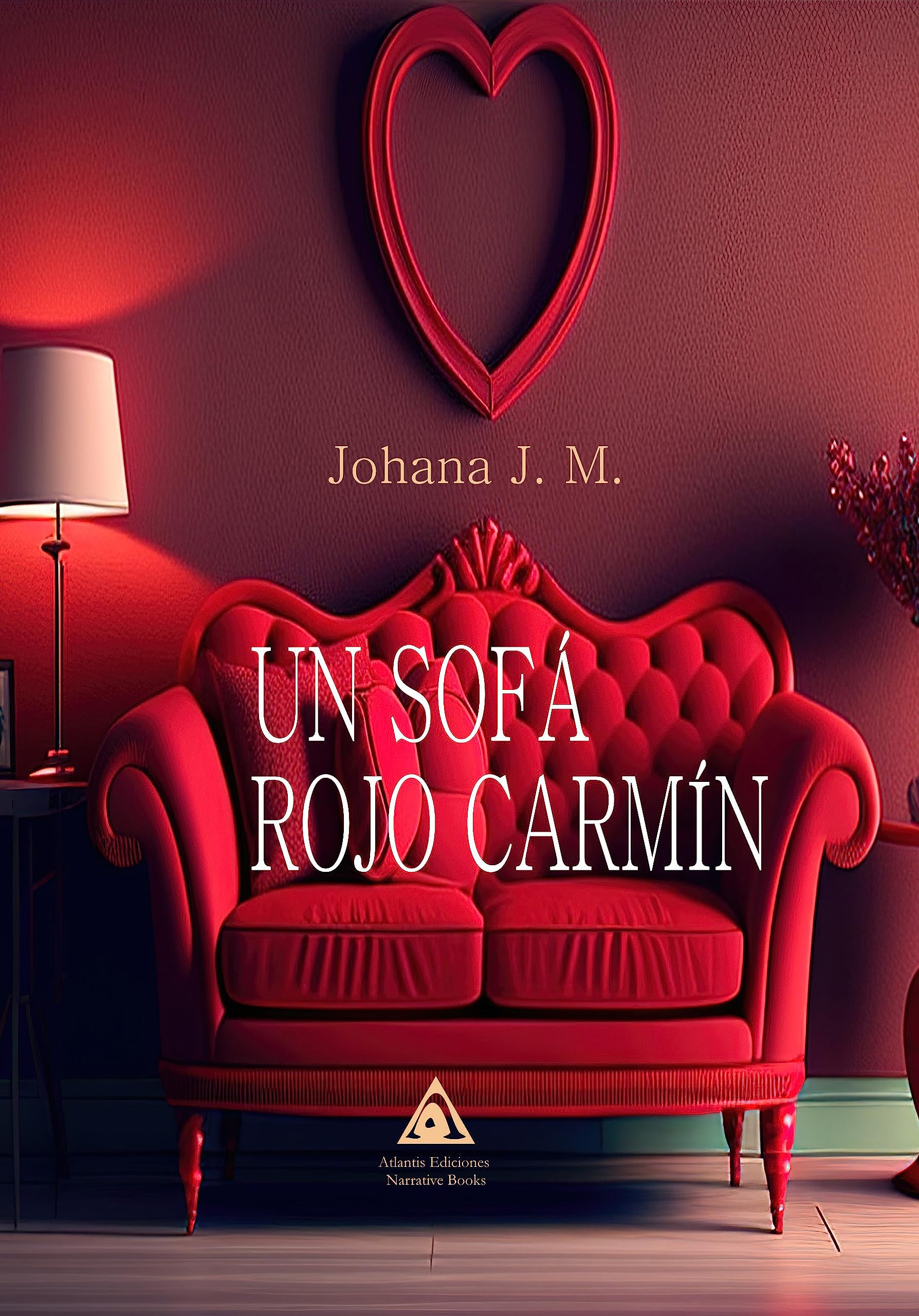 Un sofá rojo carmín
