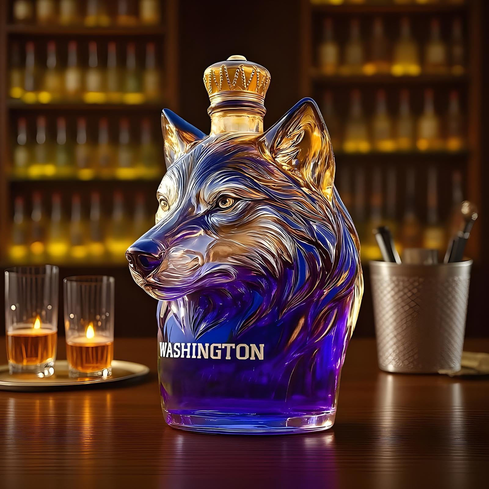 Butelki Do Wina,Szczelny Szklany Dozownik Alkoholu | Rzeźba Butelki Whisky Wina W Kształcie | do Bourbona Tequili Brandy na Wesela Przyjęcia Kolacje do Salonu Półki Bar dla Mężczyzn Mężów