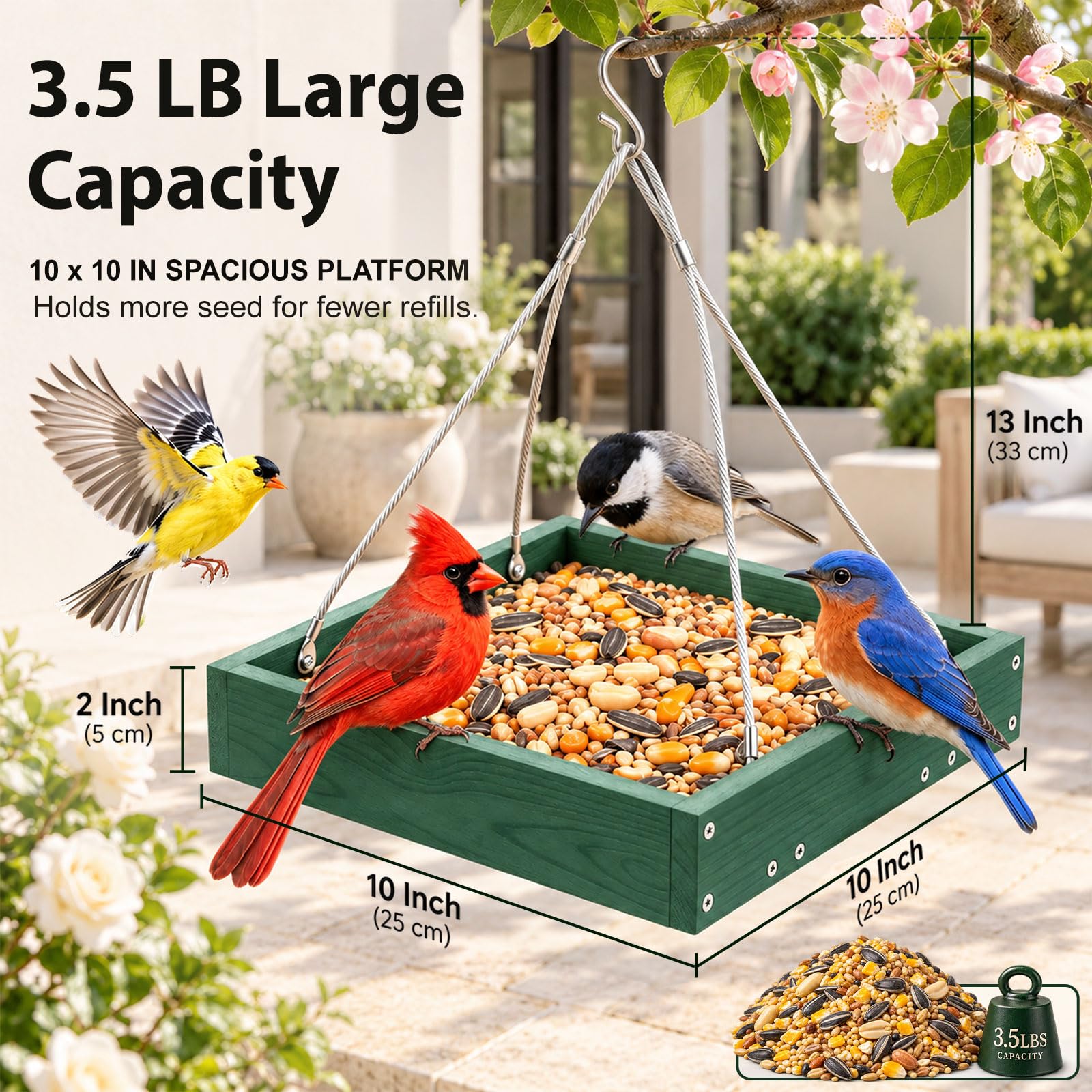 Large Bird Feeder - Durable & Weather-Resistant -2