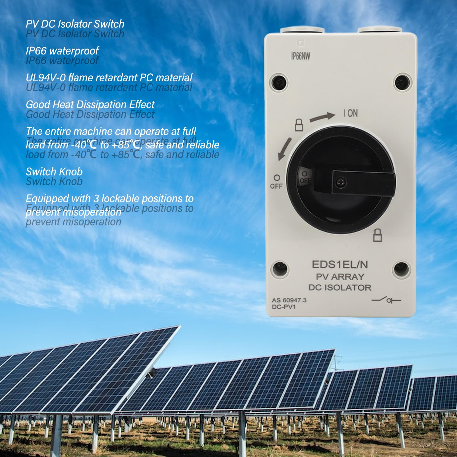 Przełącznik fotowoltaiczny izolator prądu stałego 32A IP66 Fl Opóźniony przełącznik szybkiego połączenia fotowoltaicznego 000 V - R izolator fotowoltaiczny/słoneczny dla S