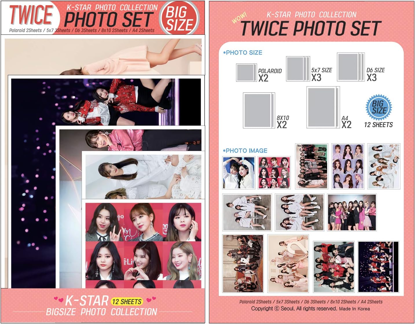 2019 NEW K-POP BIG SIZE PHOTO COLLECTION SET (TWICE)