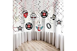 Blulu - 30 Pcs Rock and Roll Retro Hanging Party Decorations