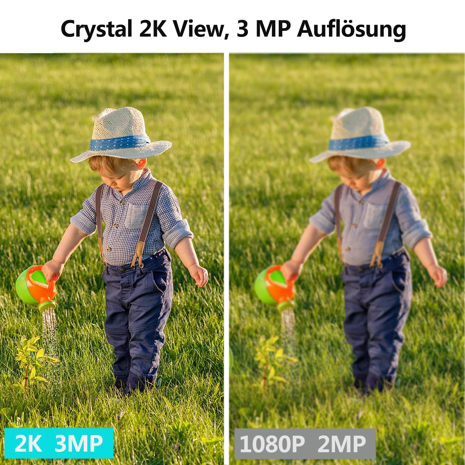 G-ELEK Überwachungskamera Aussen Akku, Außenkamera WLAN Kabellos, Außenkamera mit Solarpanel, 2K 3MP, Wetterfest, Farbige Nachtsicht, AI Bewegungserkennung, 2-Wege Audio, 2,4 GHz