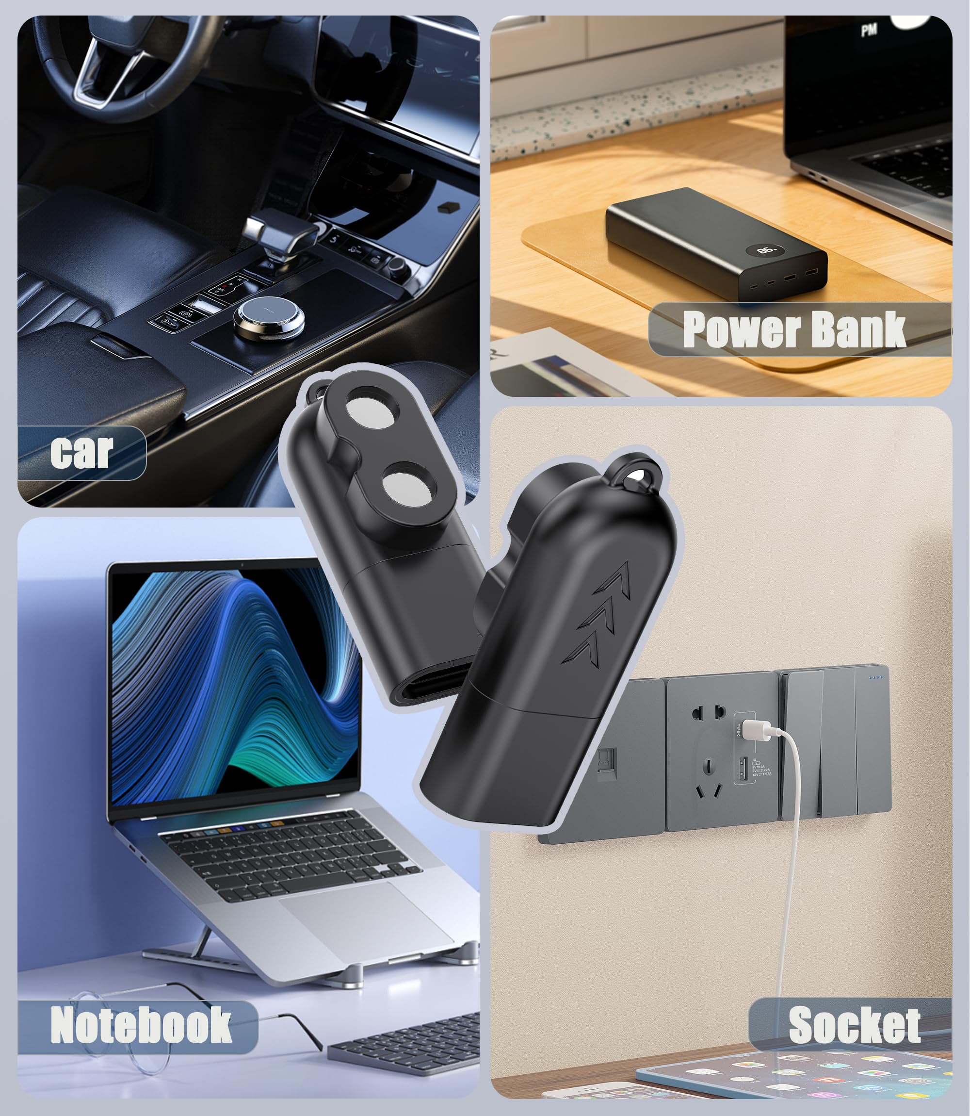 Adapter ładowania typu C kompatybilny z LEDLENSER MH7 MH8 | MH11 iH11R ML4 - Kompatybilna z ładowarką magnetyczną - czarna