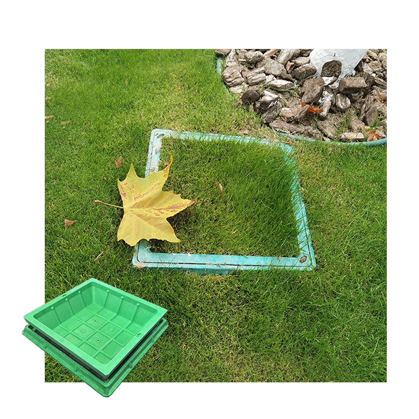 GJMSSMY Invisible Manhole Cover, Composite Resin Drain Cover, In-Ground Access Lid, Easy Maintenance, Square Design (100x100CM/39.4x39.4IN) for Gardens and Patios
