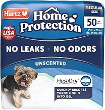 Hartz Home Protection Unscented Dog Pads, 50 count, Super Absorbent & Wont Leak, Odor Eliminating