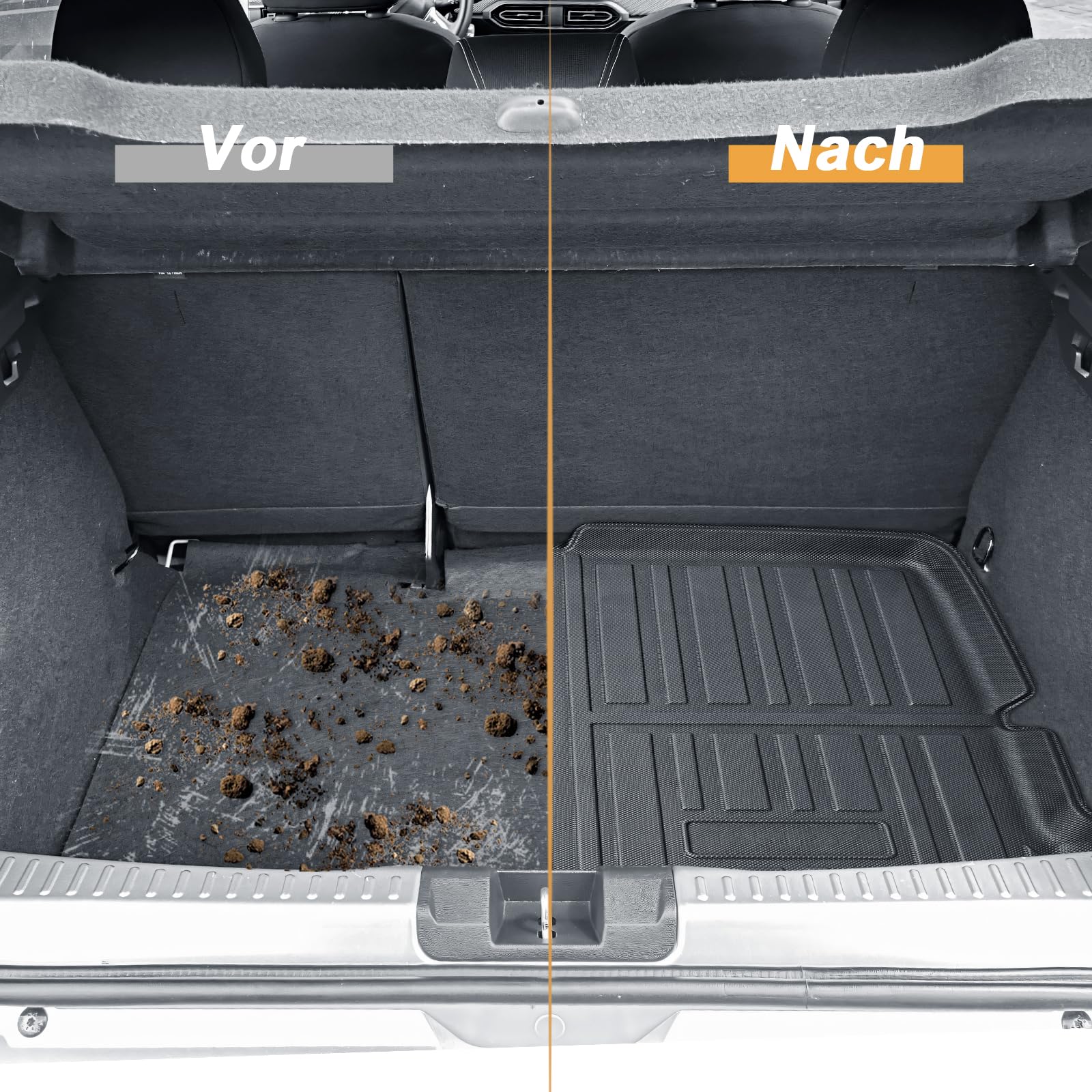 ECOZEN Alfombrilla Maletero 3D para Dacia Sandero 3/Stepway 3 2021-2026 TPE Alfombrilla (Inferior) de Goma para Maletero Impermeable antideslizante Borde Alto Todo Clima Alfombrilla Maletero Sandero 3