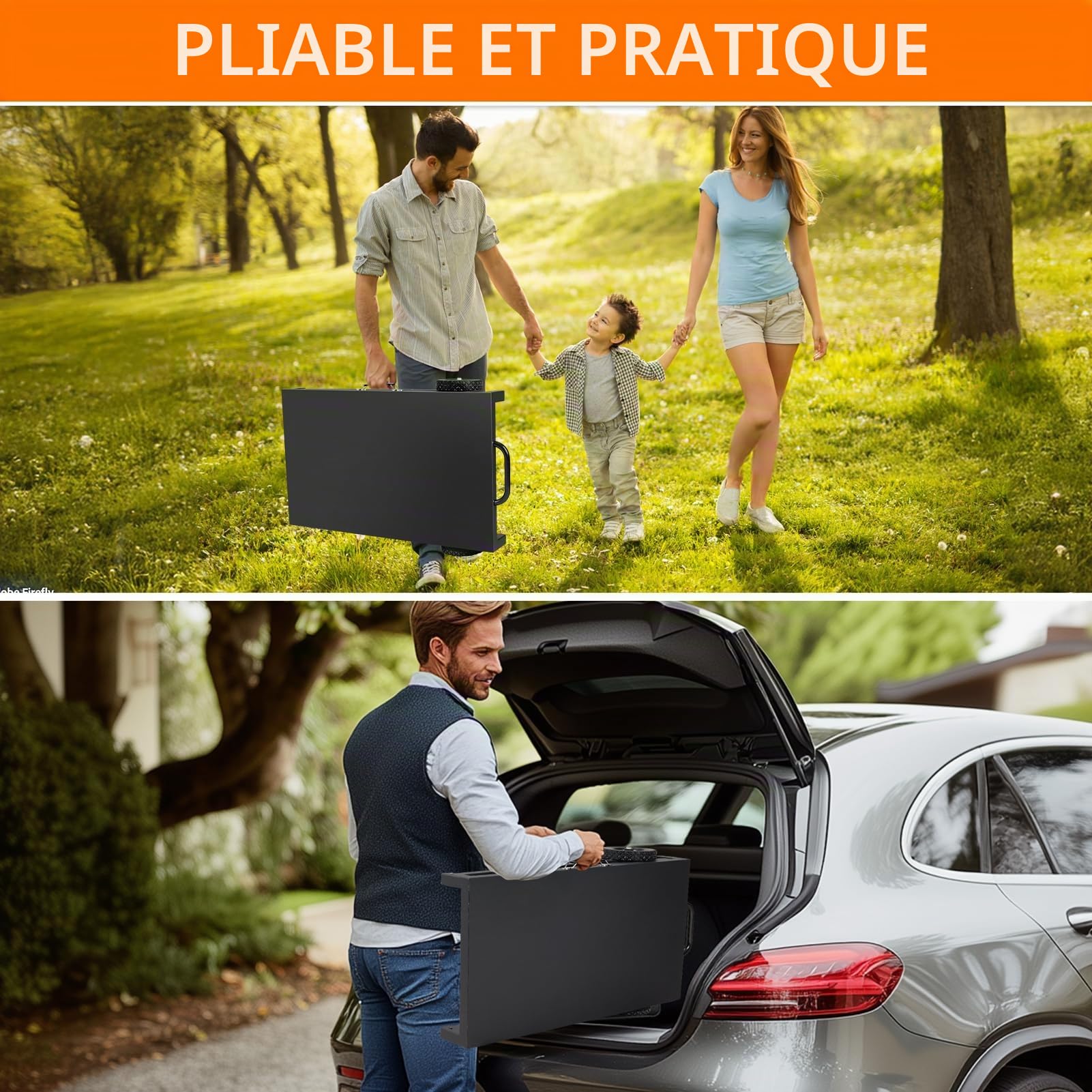 KHAMAL Chariot de barbecue pliable - Table de four à pizza portable avec roues - Table mobile pour l'extérieur, le barbecue, l'intérieur, la cuisine