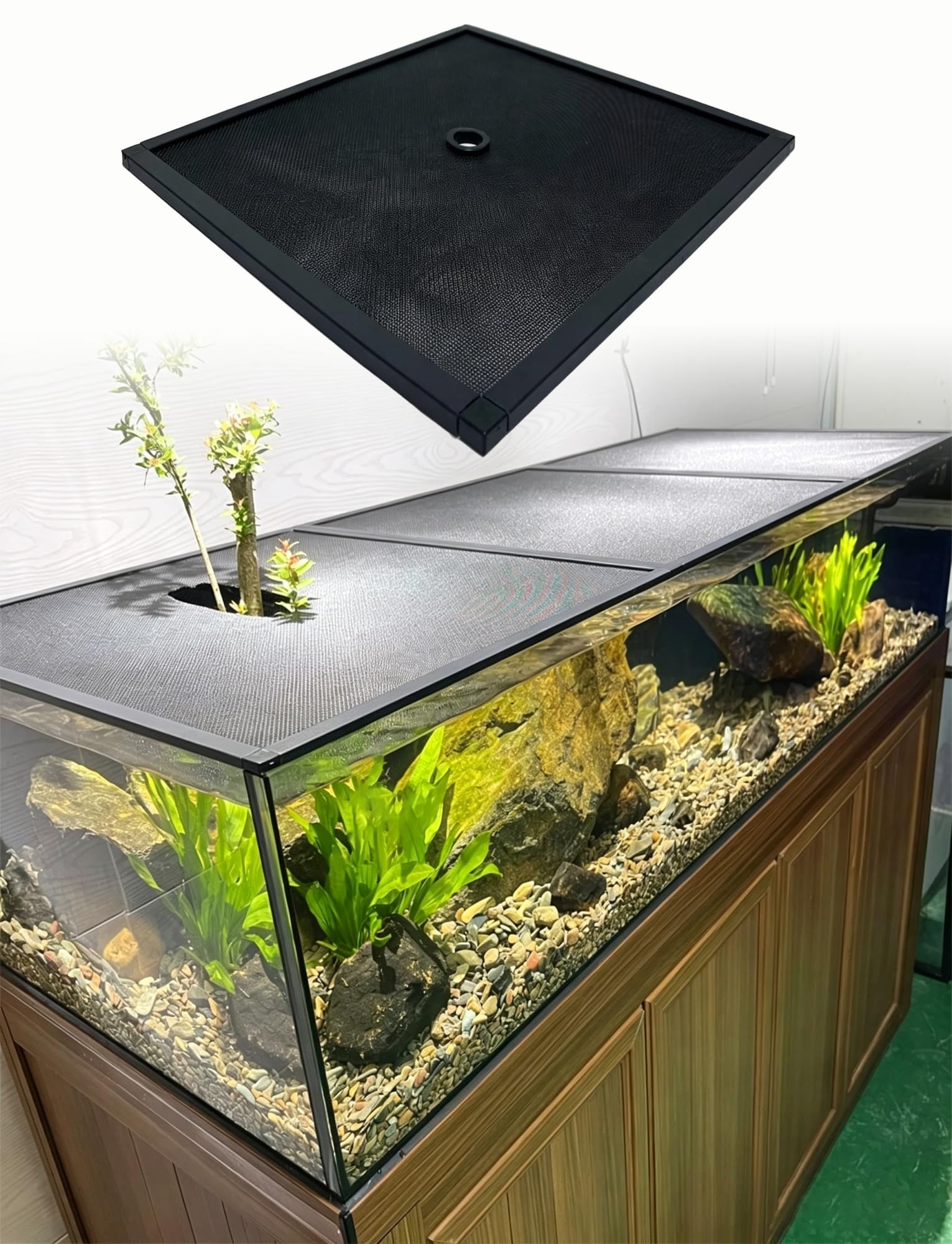 Generico Coperchio in Rete per Acquario con Telaio in Alluminio