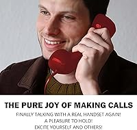 Vista 4 de Auricular retro para teléfono, teléfono retro Bluetooth, receptor de teléfono vintage para teléfonos inteligentes, agarre ergonómico ligero