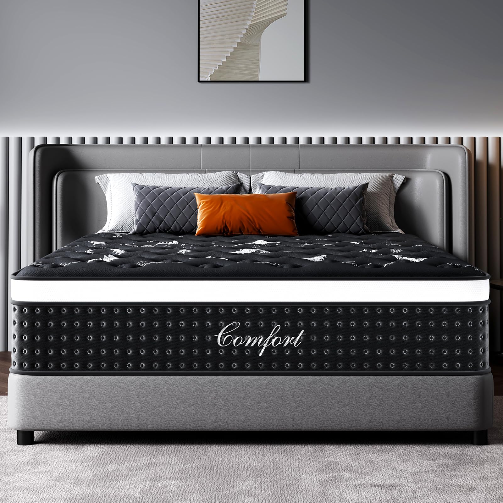 Photo 1 of Dkibcum Full Size Hybrid Mattress, 12 Inch, Medium Firm