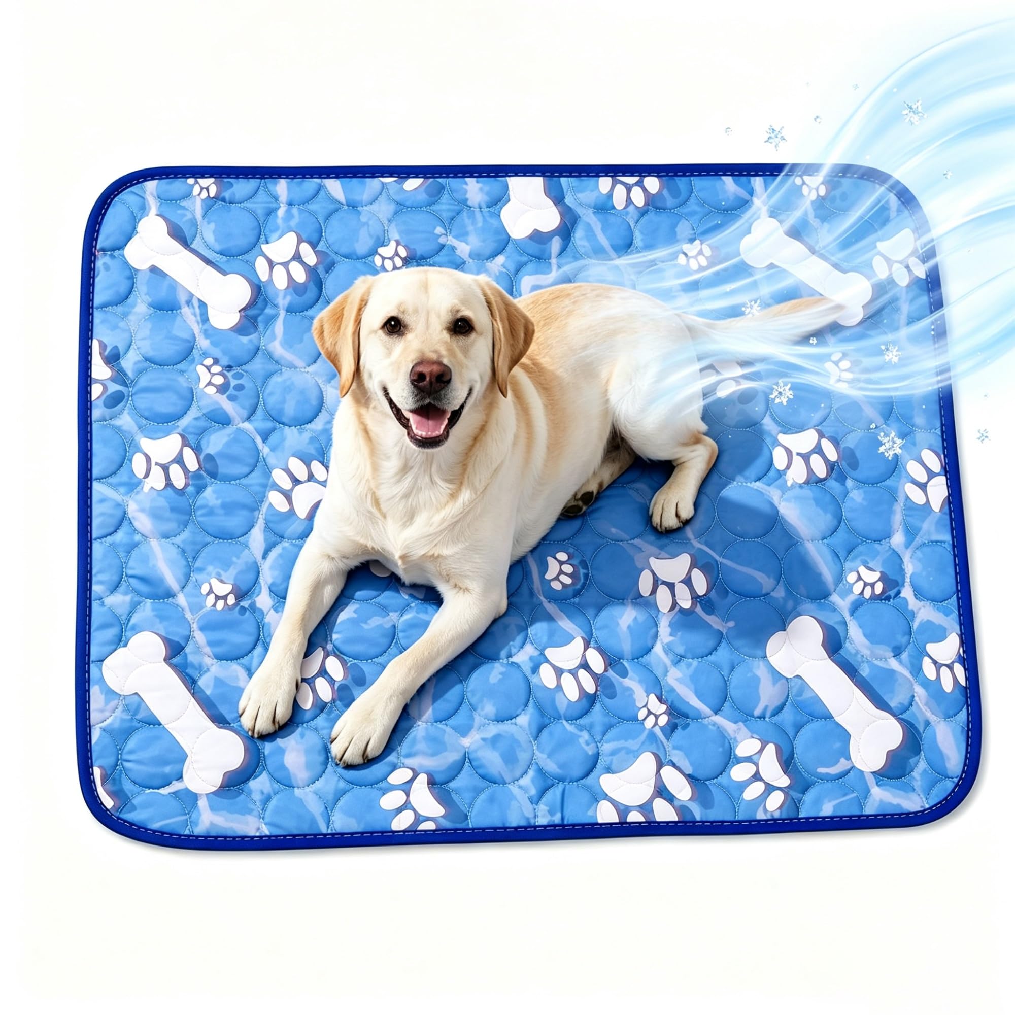 Dog Cooling Mat for Summer, Ice Silk Instant Cooling Pet Pad, Gel-free