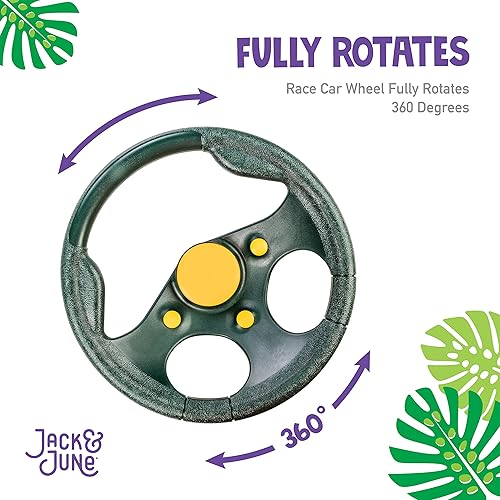 Miniatura 5 de Jack and June Signature Playset - Rueda de carreras amarilla y verde hecha de material resistente y duradero