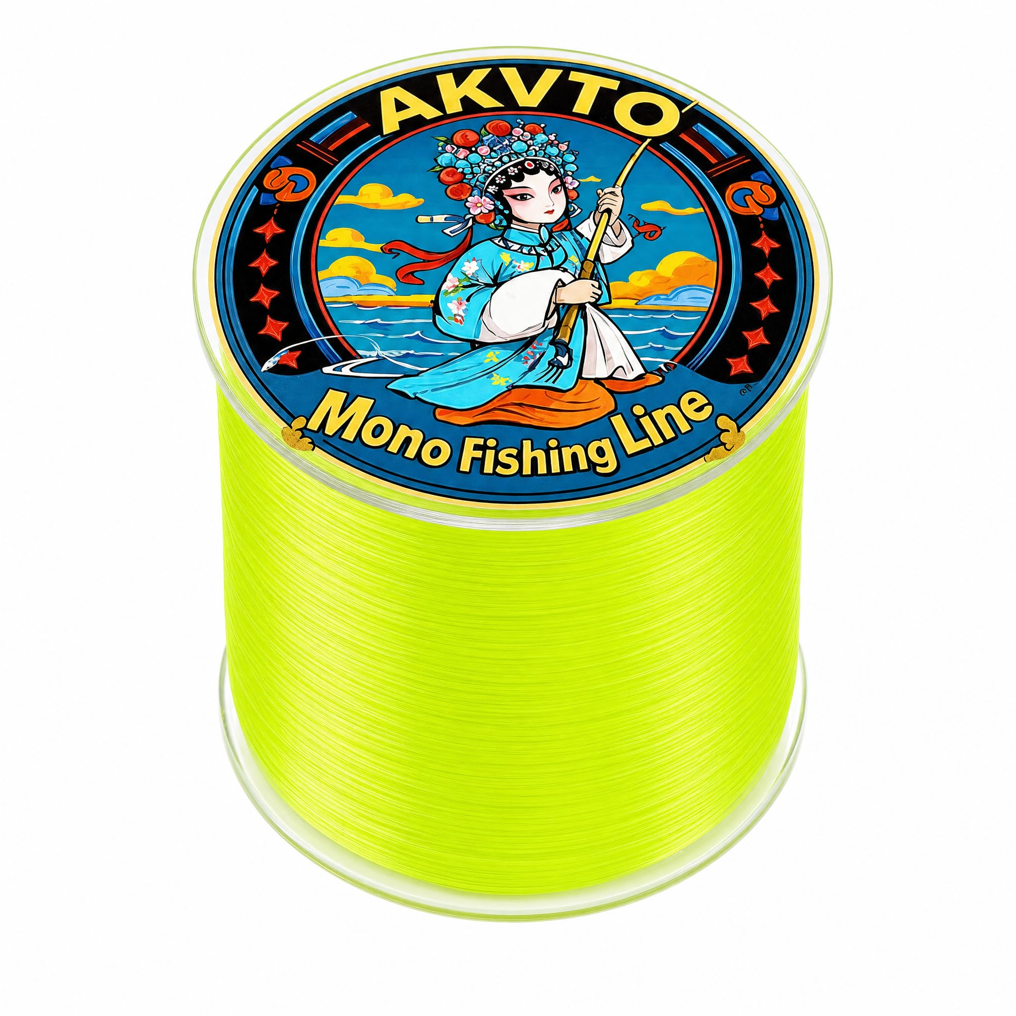 AKvto Nylon Monofilament Fishing Line 500yds, 30LB (0.40mm) High Abrasion Resistant & Low Memory, Fluorescent Yellow Fishing Line for Freshwater & Saltwater