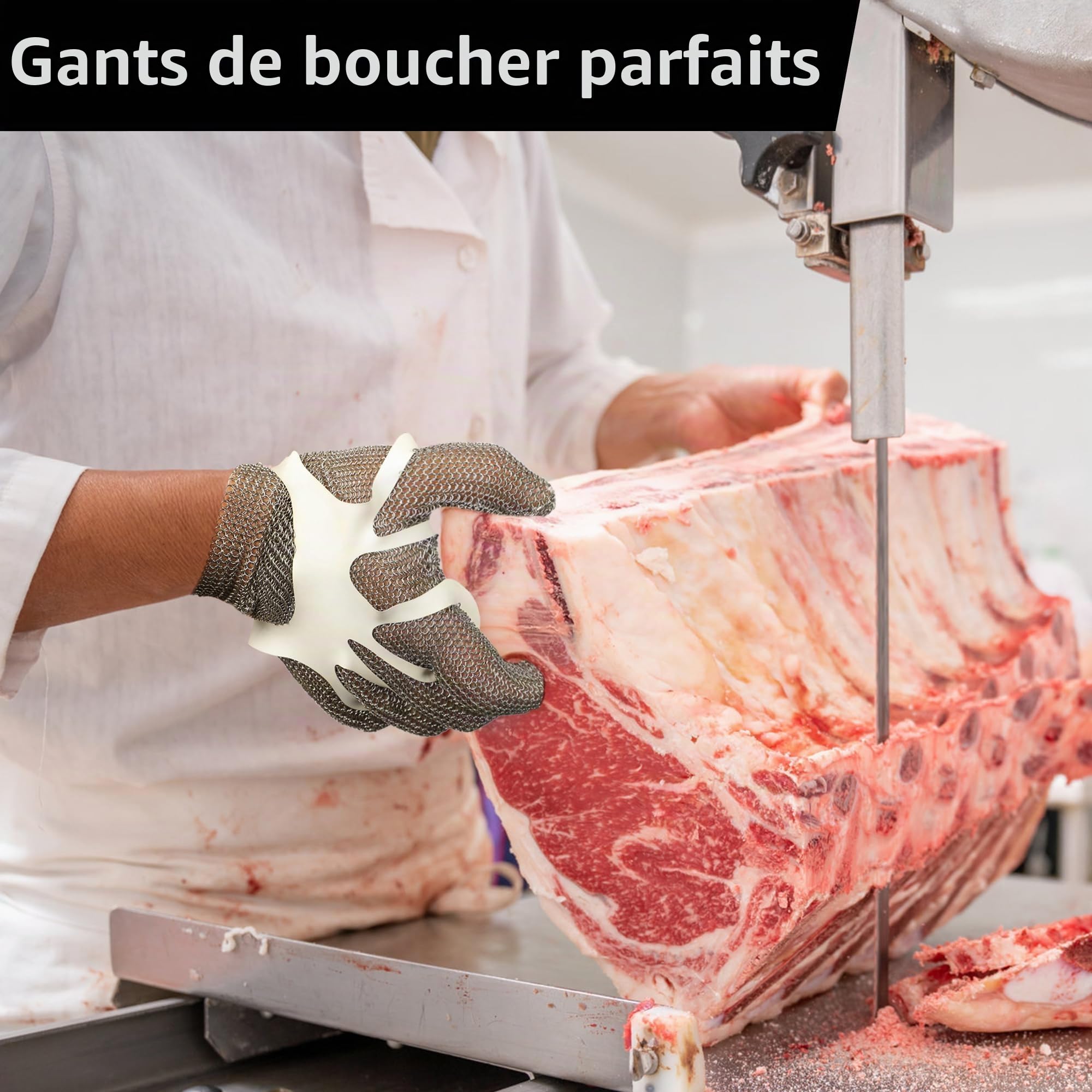 Schwer filet en acier inoxydable anti-coupure pour l'industrie alimentaire, la découpe de viande, la boucherie.