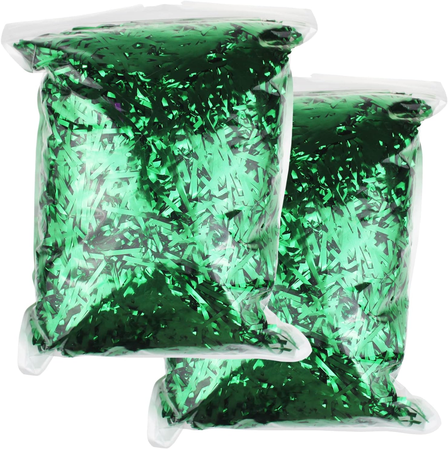1LB PP Hamper Shreds & Strands Shredded Crinkle Confetti for DIY Gift Wrapping & Basket Filling (Green)